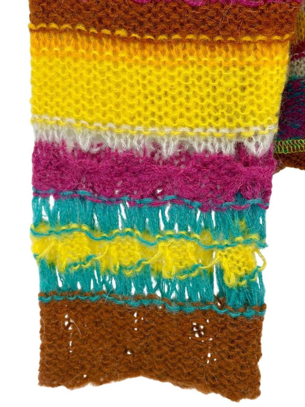 NWT Free People Bright Multicolored Knit Poncho Sweater M| Boho Whimsigoth Indie - Picture 6 of 16